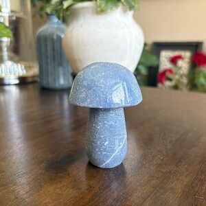 Blue Aventurine Crystal Mushroom Carving with Natural Imperfections